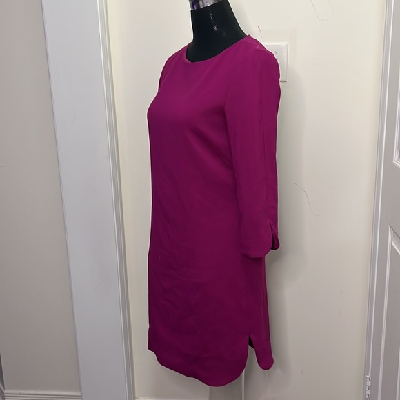 Eliza J Fushia Color Sheath Gold Zipper Lined Dress Size 4 - Picture 4 of 9